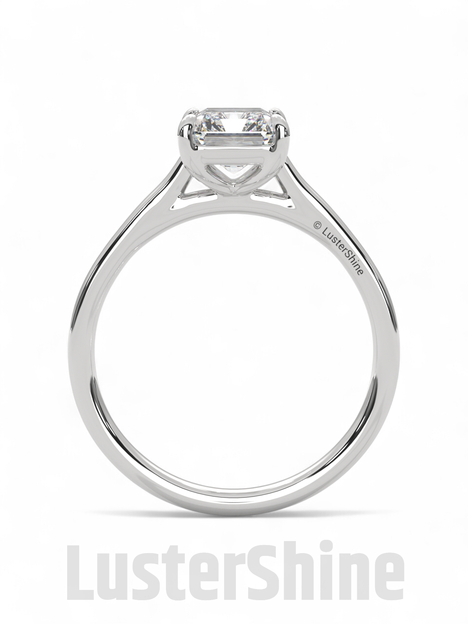 2CT Emerald Cut Solitaire Engagement Ring – Emerald Promise Ring – Modern Jewelry –  2ct Center Stone in Solid Gold Ring – Customizable ring
