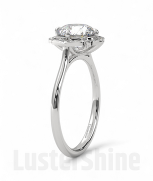 Floral Moissanite Engagement Ring – Round Cut Halo Ring in 14K Gold – Vintage Floral Ring for Her – 2CT Moissanite Diamond Engagement Ring