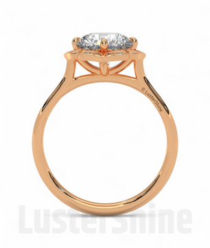 Floral Moissanite Engagement Ring – Round Cut Halo Ring in 14K Gold – Vintage Floral Ring for Her – 2CT Moissanite Diamond Engagement Ring