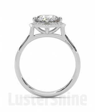 Floral Moissanite Engagement Ring – Round Cut Halo Ring in 14K Gold – Vintage Floral Ring for Her – 2CT Moissanite Diamond Engagement Ring