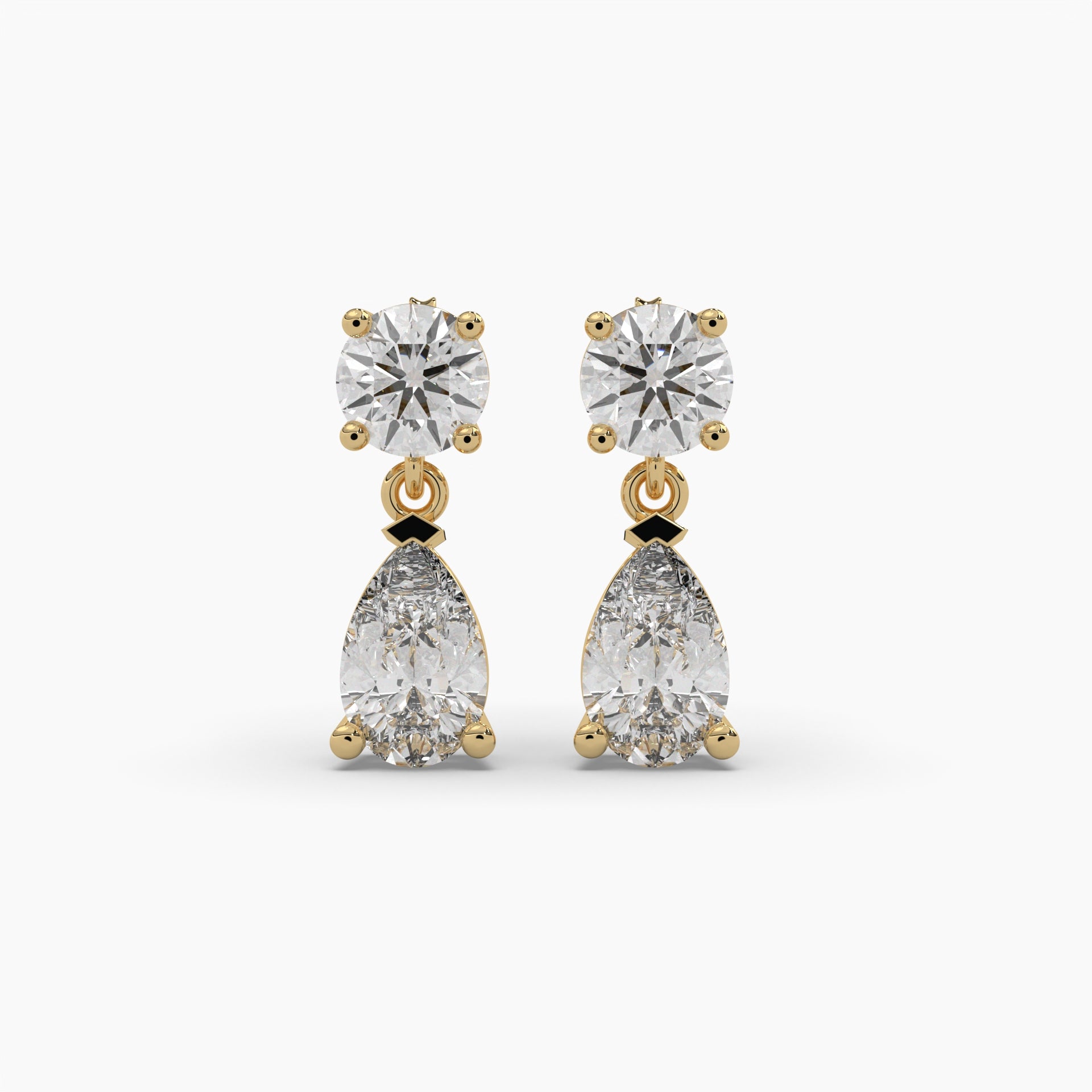 Moissanite 1.50 CT Pear & Round Diamond Fashion Earring