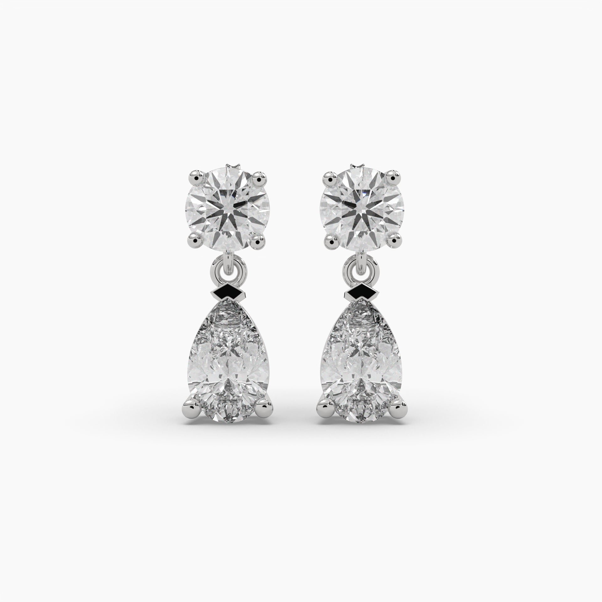 Moissanite 1.50 CT Pear & Round Diamond Fashion Earring