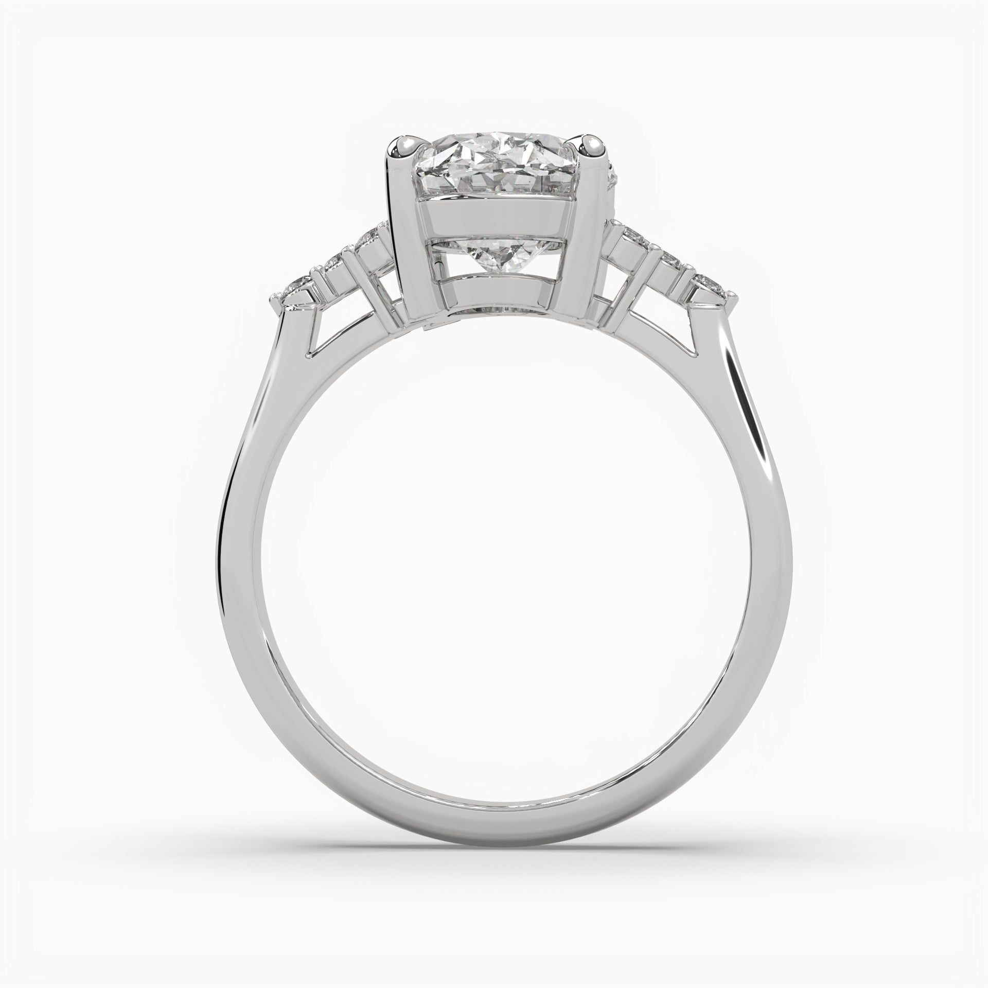 Moissanite 2 CT Oval  Cut Diamond Mid-Century Engagement Ring