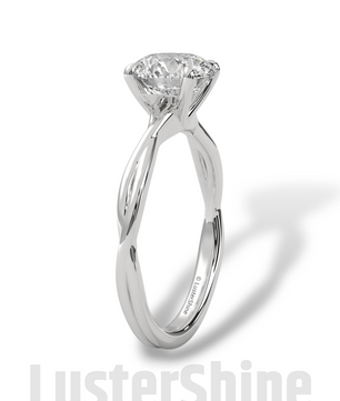 Round Solitaire Engagement Ring with Twisted Band – 14K Gold Twisted ring –  8mm Moissanite Diamond – Classic Four Prong Minimalist Ring