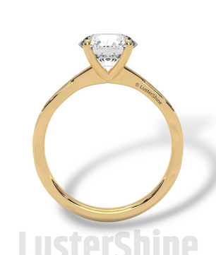 Round Solitaire Engagement Ring with Twisted Band – 14K Gold Twisted ring –  8mm Moissanite Diamond – Classic Four Prong Minimalist Ring