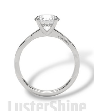 Round Solitaire Engagement Ring with Twisted Band – 14K Gold Twisted ring –  8mm Moissanite Diamond – Classic Four Prong Minimalist Ring