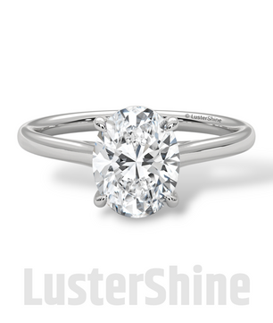 Oval Solitaire Engagement Ring – 9x7mm Oval Diamond – Classic 4 Prong Setting – Yellow Rose White Gold Minimalist Bridal Ring LusterShine