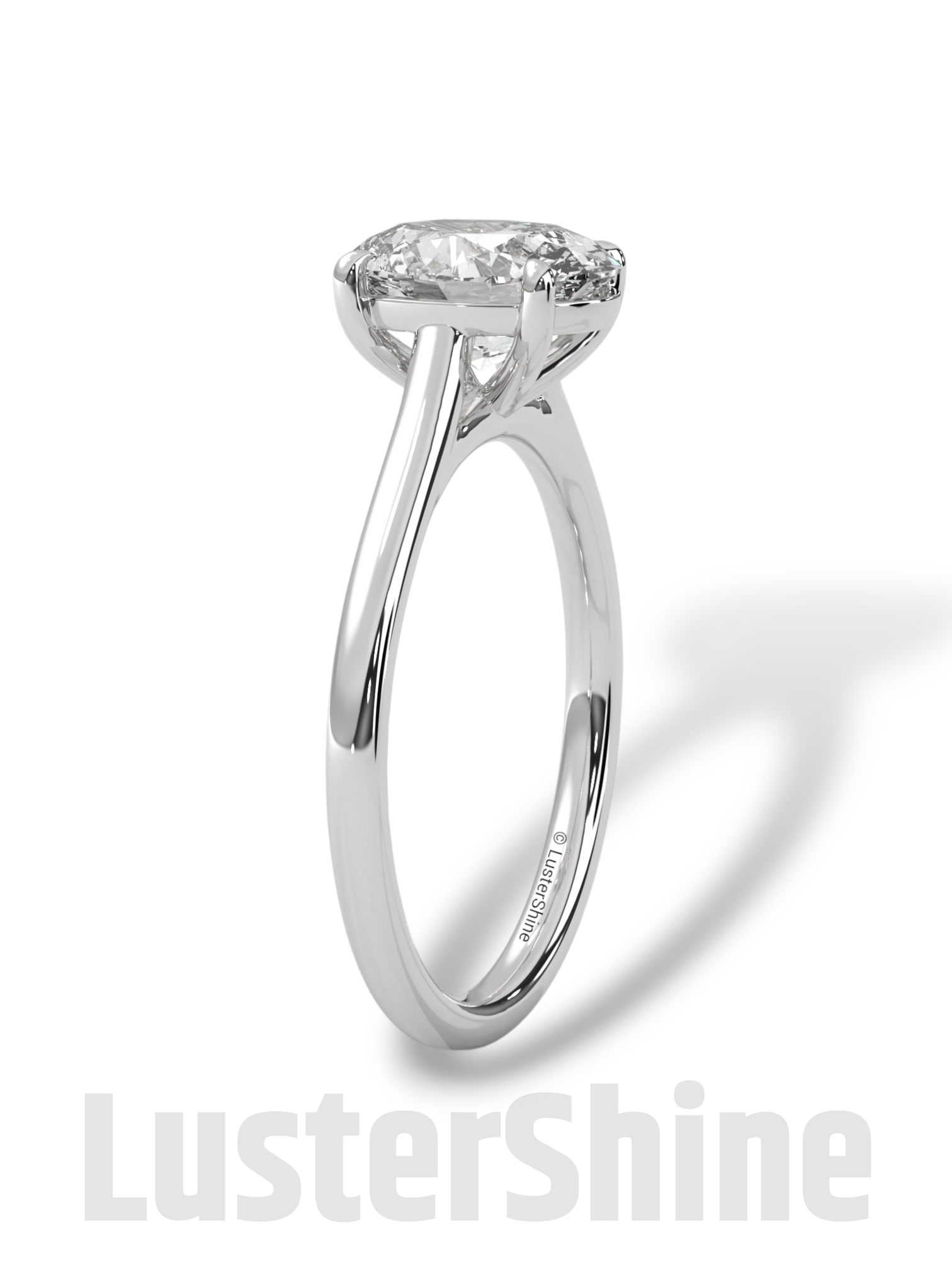 Oval Solitaire Engagement Ring – 9x7mm Oval Diamond – Classic 4 Prong Setting – Yellow Rose White Gold Minimalist Bridal Ring LusterShine