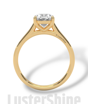 Oval Solitaire Engagement Ring – 9x7mm Oval Diamond – Classic 4 Prong Setting – Yellow Rose White Gold Minimalist Bridal Ring LusterShine