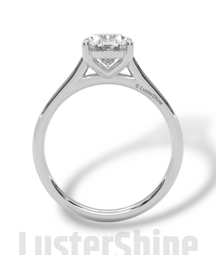 Oval Solitaire Engagement Ring – 9x7mm Oval Diamond – Classic 4 Prong Setting – Yellow Rose White Gold Minimalist Bridal Ring LusterShine