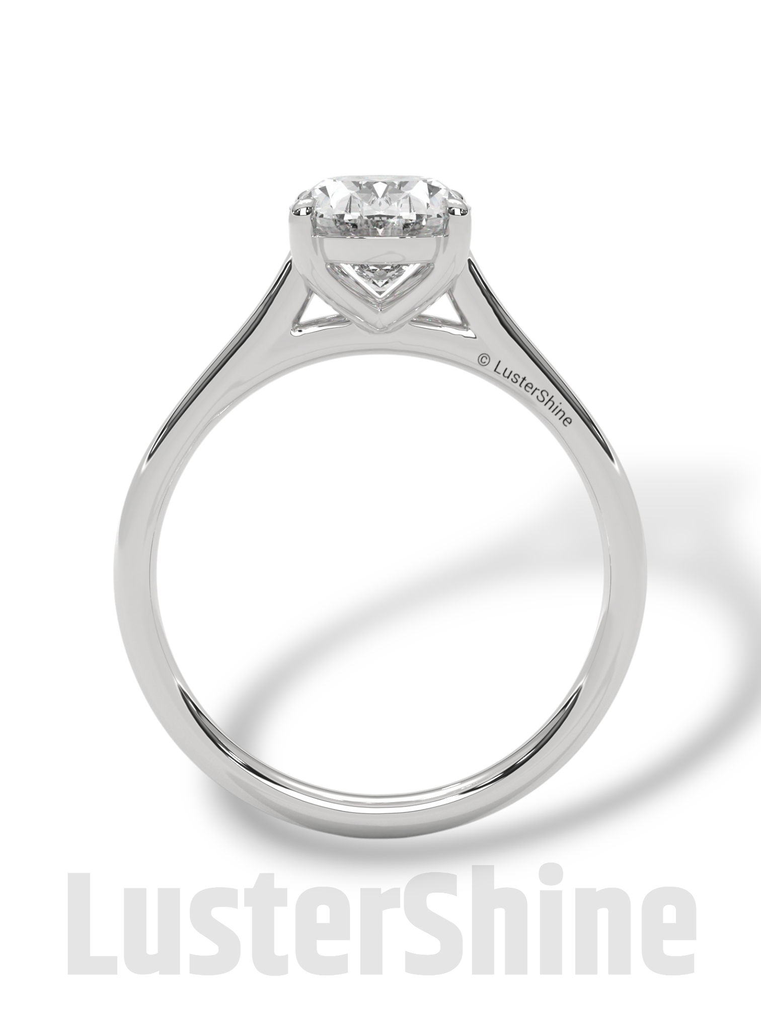 Oval Solitaire Engagement Ring – 9x7mm Oval Diamond – Classic 4 Prong Setting – Yellow Rose White Gold Minimalist Bridal Ring LusterShine