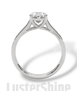 2CT Oval Cut Engagement Ring with Pave Band – Moissanite Diamond 10K 14K Gold Solitaire Ring – Handmade Custom Bridal Jewelry by LusterShine