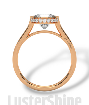 Modern Bezel Engagement Ring – 2 Carat Round Moissanite Diamond Ring – Custom Handmade Moissanite Diamond 10K 14K Gold Solitaire Ring Gift