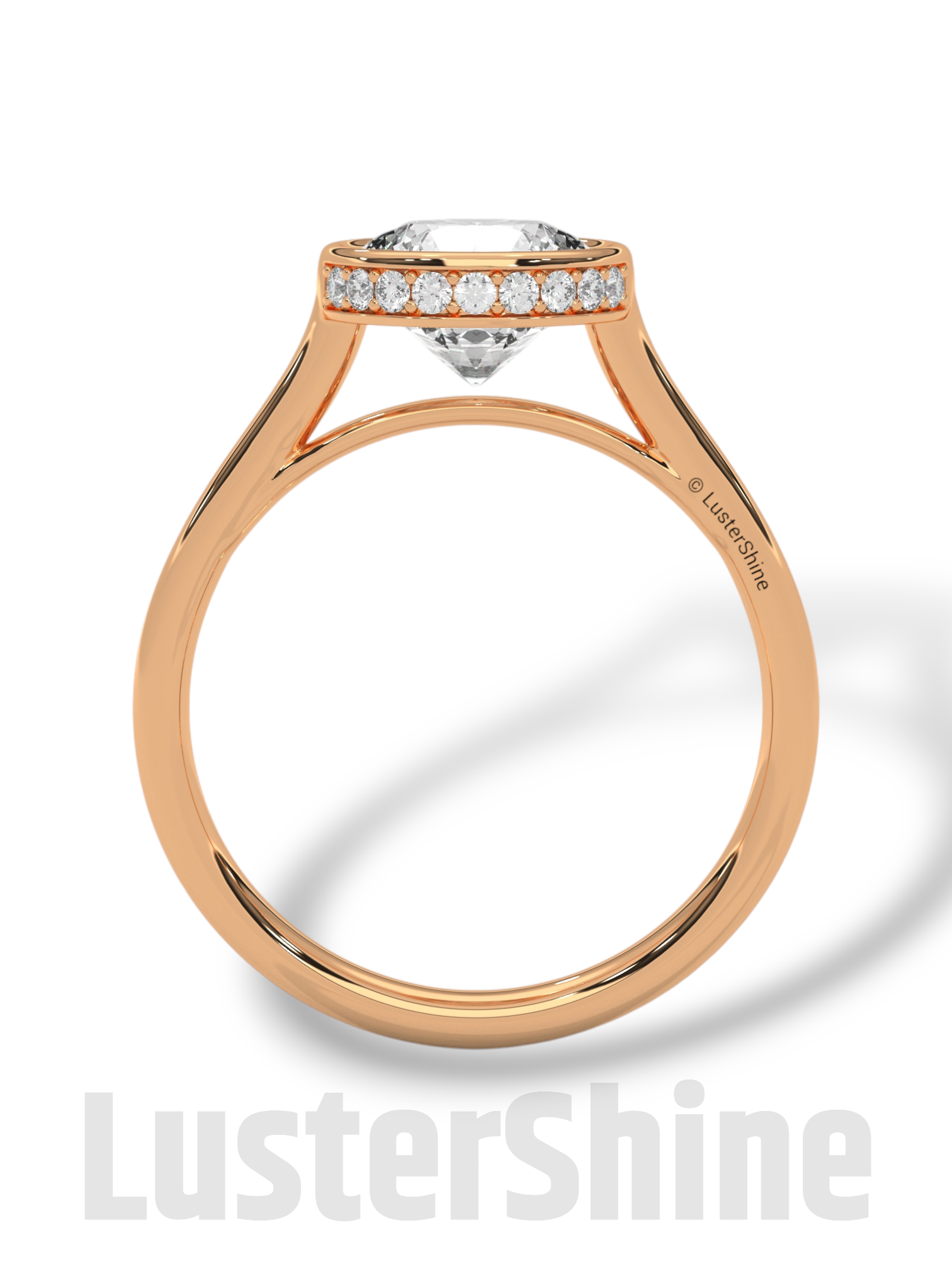 Modern Bezel Engagement Ring – 2 Carat Round Moissanite Diamond Ring – Custom Handmade Moissanite Diamond 10K 14K Gold Solitaire Ring Gift