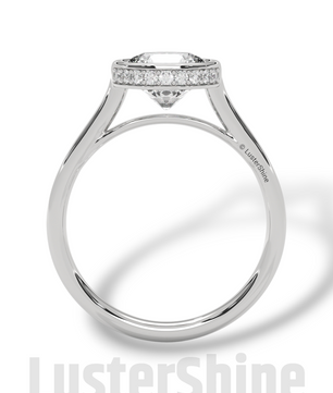 Modern Bezel Engagement Ring – 2 Carat Round Moissanite Diamond Ring – Custom Handmade Moissanite Diamond 10K 14K Gold Solitaire Ring Gift