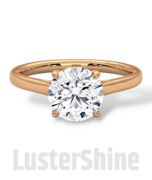 Classic Solitaire Pave Engagement Ring – 2ct Round Diamond Cathedral Mount 14K 18K Yellow Rose White Gold Custom Wedding Ring Jewelry Gift