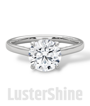 Classic Solitaire Pave Engagement Ring – 2ct Round Diamond Cathedral Mount 14K 18K Yellow Rose White Gold Custom Wedding Ring Jewelry Gift