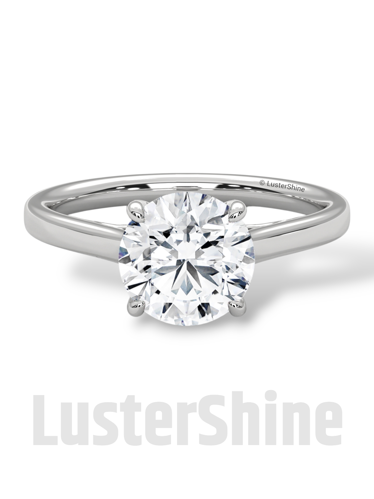 Classic Solitaire Pave Engagement Ring – 2ct Round Diamond Cathedral Mount 14K 18K Yellow Rose White Gold Custom Wedding Ring Jewelry Gift