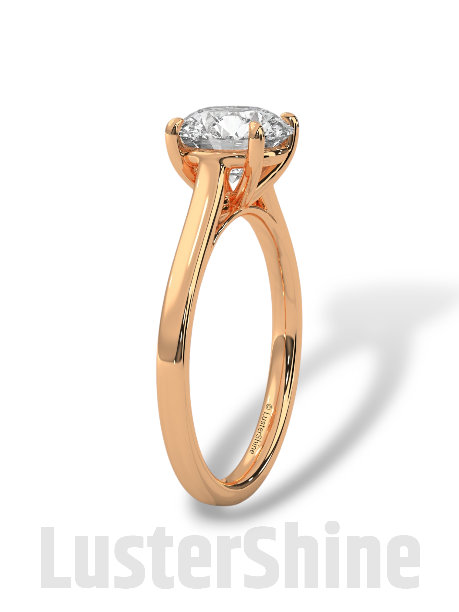 Classic Solitaire Pave Engagement Ring – 2ct Round Diamond Cathedral Mount 14K 18K Yellow Rose White Gold Custom Wedding Ring Jewelry Gift
