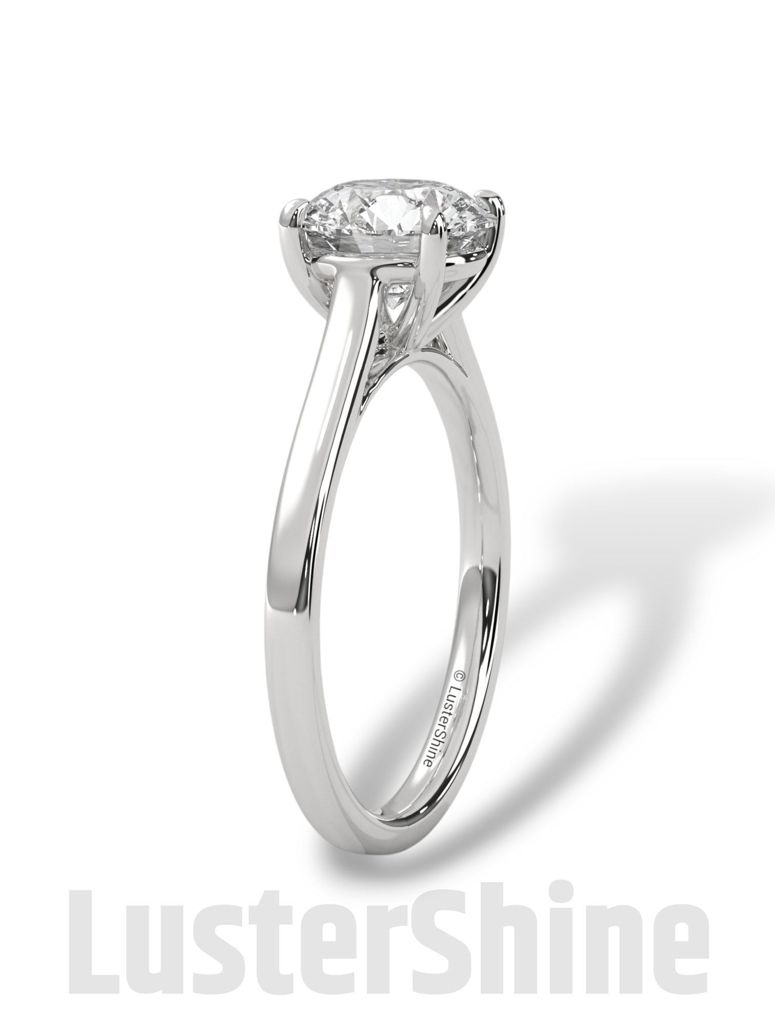 Classic Solitaire Pave Engagement Ring – 2ct Round Diamond Cathedral Mount 14K 18K Yellow Rose White Gold Custom Wedding Ring Jewelry Gift