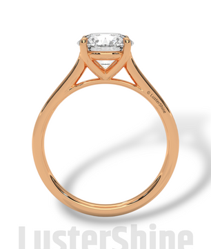 Classic Solitaire Pave Engagement Ring – 2ct Round Diamond Cathedral Mount 14K 18K Yellow Rose White Gold Custom Wedding Ring Jewelry Gift