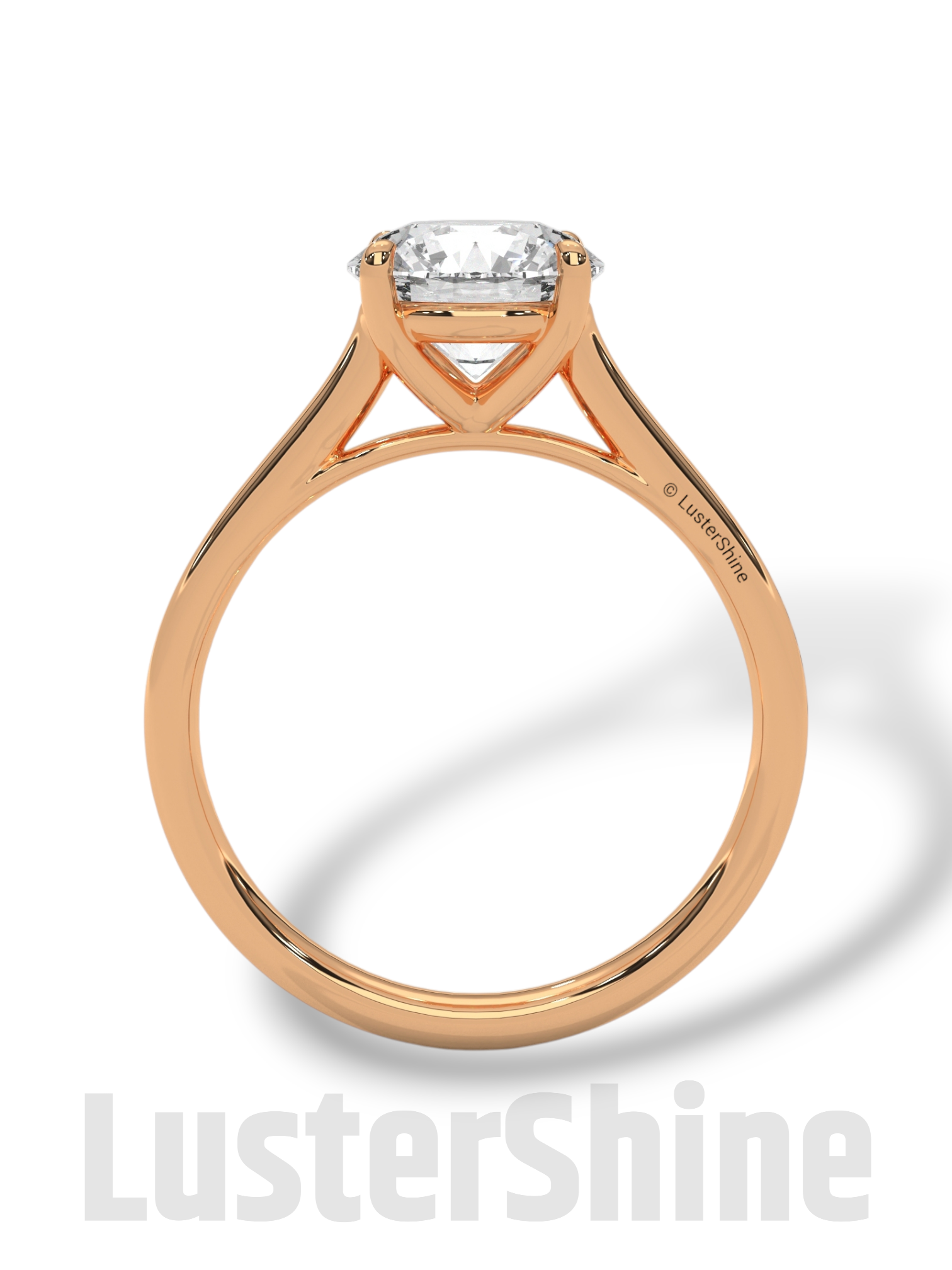 Classic Solitaire Pave Engagement Ring – 2ct Round Diamond Cathedral Mount 14K 18K Yellow Rose White Gold Custom Wedding Ring Jewelry Gift