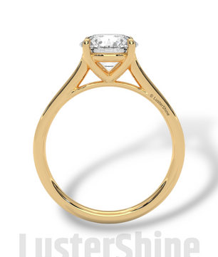 Classic Solitaire Pave Engagement Ring – 2ct Round Diamond Cathedral Mount 14K 18K Yellow Rose White Gold Custom Wedding Ring Jewelry Gift