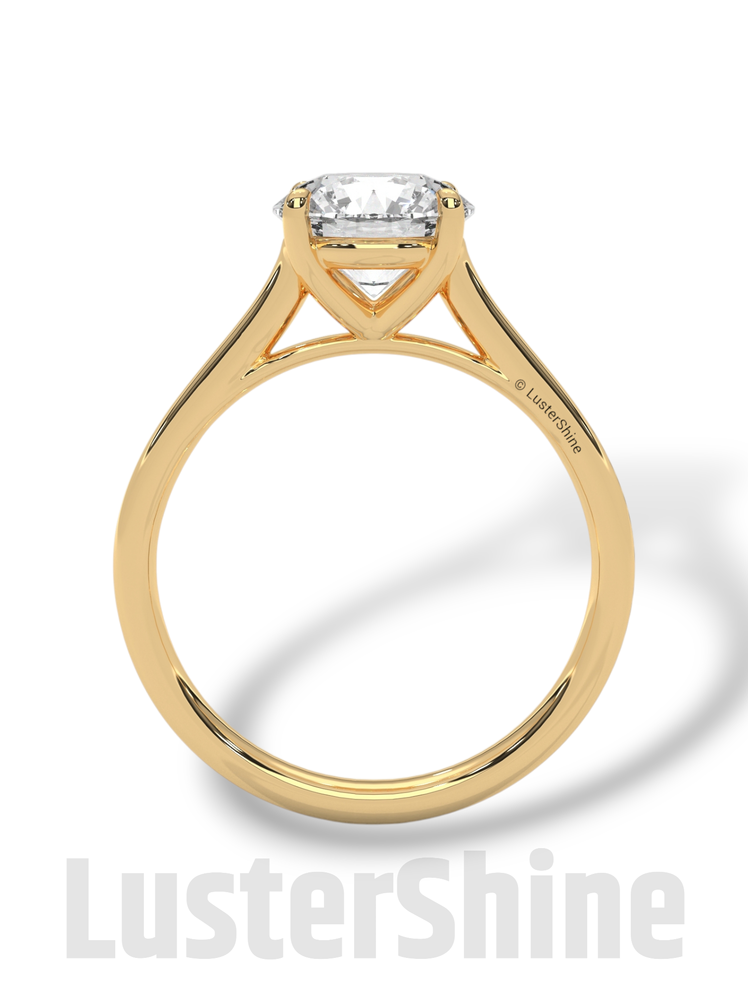 Classic Solitaire Pave Engagement Ring – 2ct Round Diamond Cathedral Mount 14K 18K Yellow Rose White Gold Custom Wedding Ring Jewelry Gift