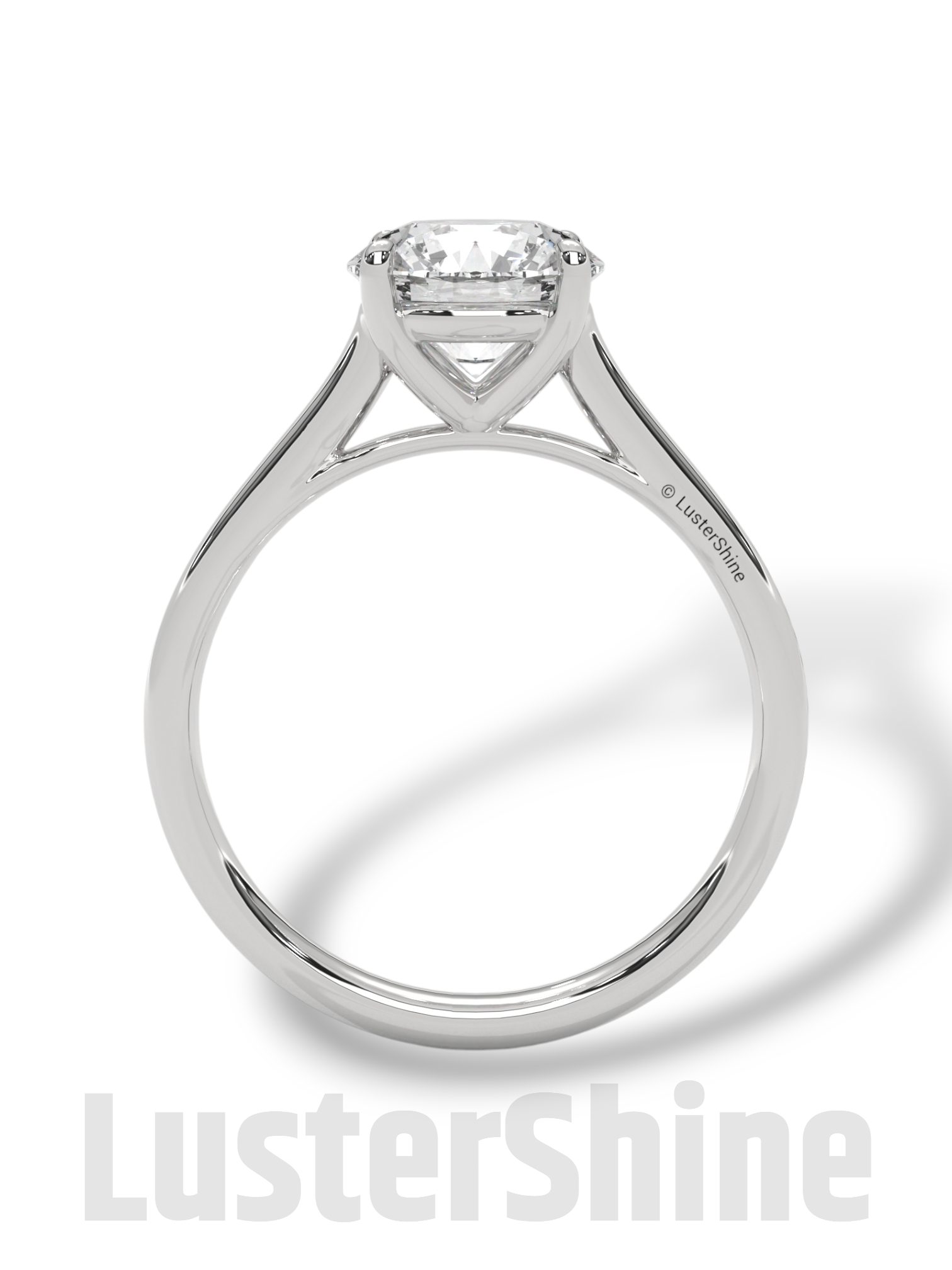 Classic Solitaire Pave Engagement Ring – 2ct Round Diamond Cathedral Mount 14K 18K Yellow Rose White Gold Custom Wedding Ring Jewelry Gift
