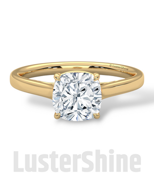 Cushion Cut Cathedral Solitaire Ring – 7mm Diamond Engagement Ring – Dainty 14K 18K Gold Minimalist Wedding Ring – Custom Jewelry Ring Gift