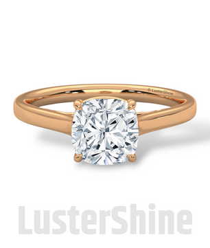 Cushion Cut Cathedral Solitaire Ring – 7mm Diamond Engagement Ring – Dainty 14K 18K Gold Minimalist Wedding Ring – Custom Jewelry Ring Gift