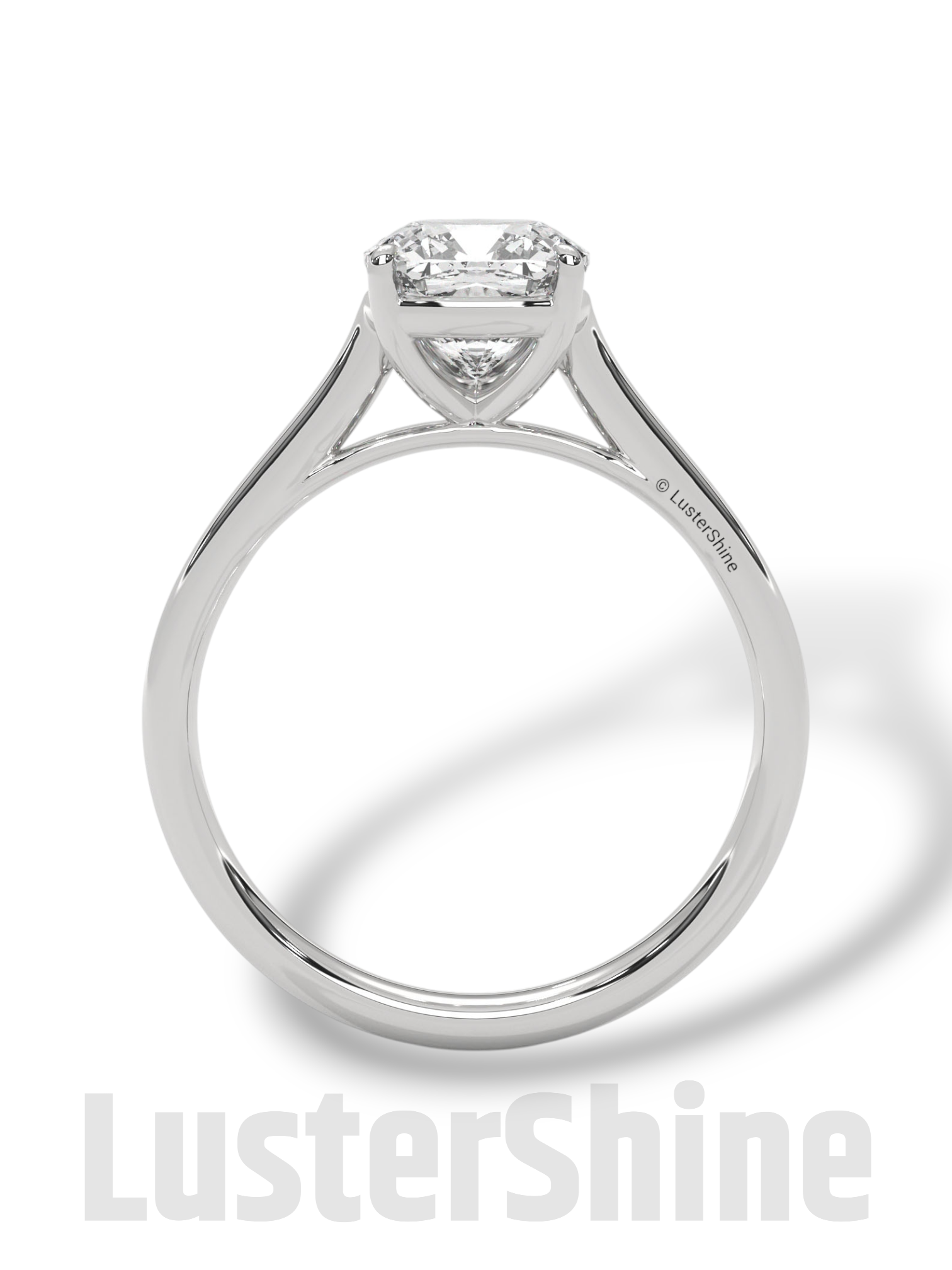 Cushion Cut Cathedral Solitaire Ring – 7mm Diamond Engagement Ring – Dainty 14K 18K Gold Minimalist Wedding Ring – Custom Jewelry Ring Gift
