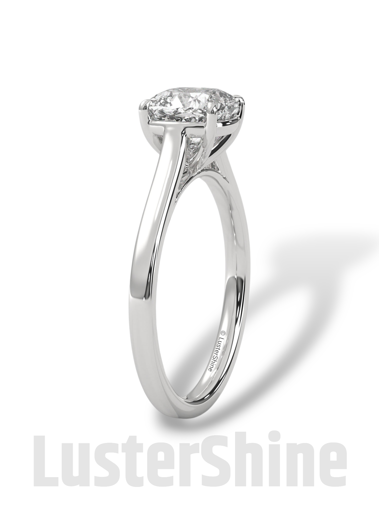 Cushion Cut Cathedral Solitaire Ring – 7mm Diamond Engagement Ring – Dainty 14K 18K Gold Minimalist Wedding Ring – Custom Jewelry Ring Gift