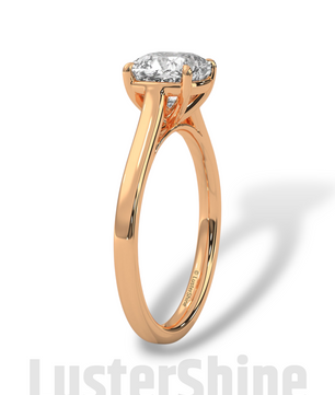 Cushion Cut Cathedral Solitaire Ring – 7mm Diamond Engagement Ring – Dainty 14K 18K Gold Minimalist Wedding Ring – Custom Jewelry Ring Gift