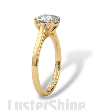 Cushion Cut Cathedral Solitaire Ring – 7mm Diamond Engagement Ring – Dainty 14K 18K Gold Minimalist Wedding Ring – Custom Jewelry Ring Gift