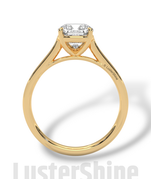 Cushion Cut Cathedral Solitaire Ring – 7mm Diamond Engagement Ring – Dainty 14K 18K Gold Minimalist Wedding Ring – Custom Jewelry Ring Gift