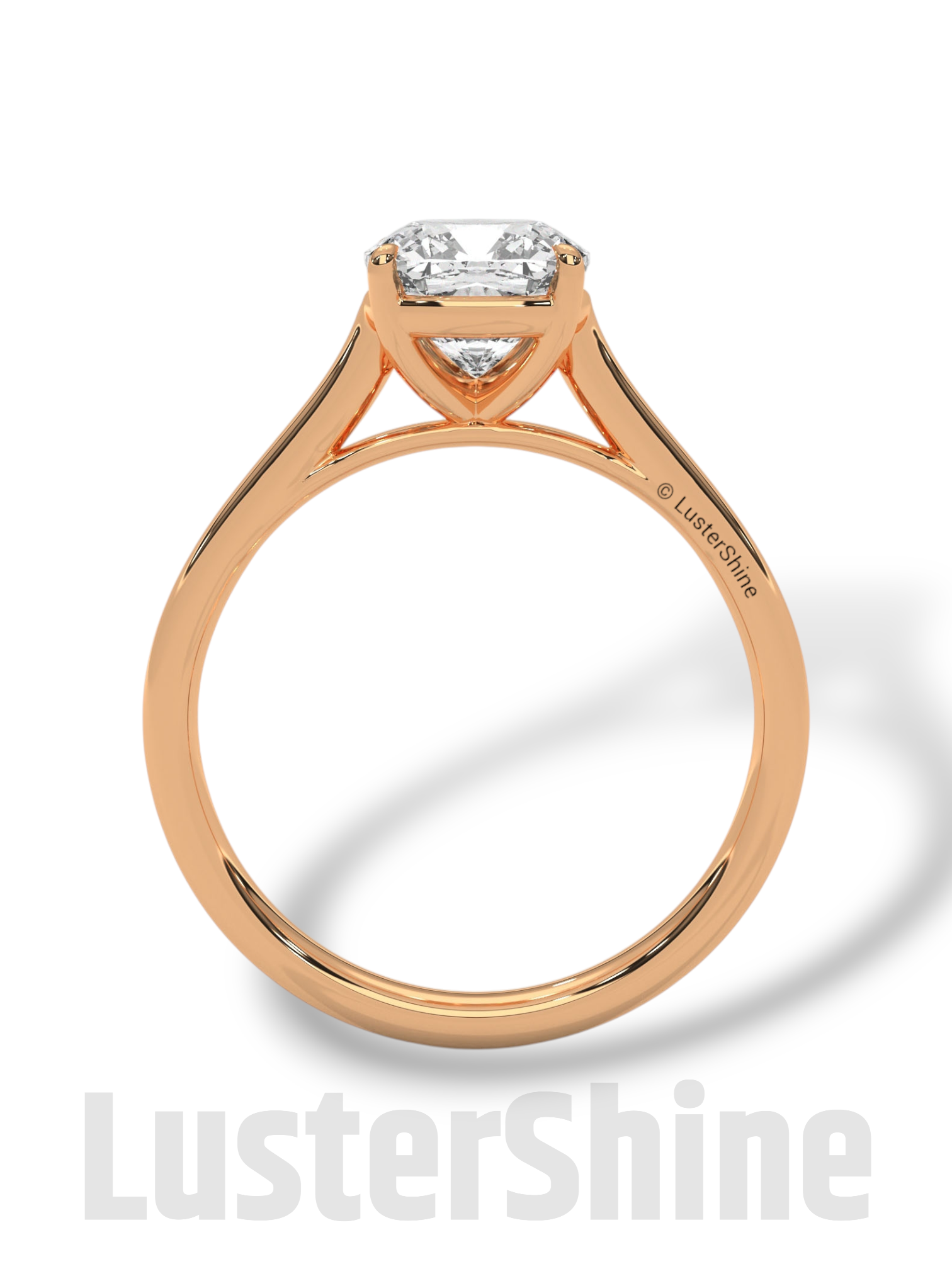 Cushion Cut Cathedral Solitaire Ring – 7mm Diamond Engagement Ring – Dainty 14K 18K Gold Minimalist Wedding Ring – Custom Jewelry Ring Gift