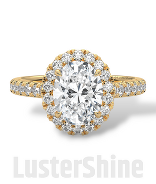 Oval Halo Diamond Engagement Ring – Pave Cathedral Setting Ring – 14K 18K Gold Vintage Ring – Custom Moissanite Sparkling Bridal Ring Gift