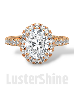 Oval Halo Diamond Engagement Ring – Pave Cathedral Setting Ring – 14K 18K Gold Vintage Ring – Custom Moissanite Sparkling Bridal Ring Gift