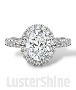 Oval Halo Diamond Engagement Ring – Pave Cathedral Setting Ring – 14K 18K Gold Vintage Ring – Custom Moissanite Sparkling Bridal Ring Gift