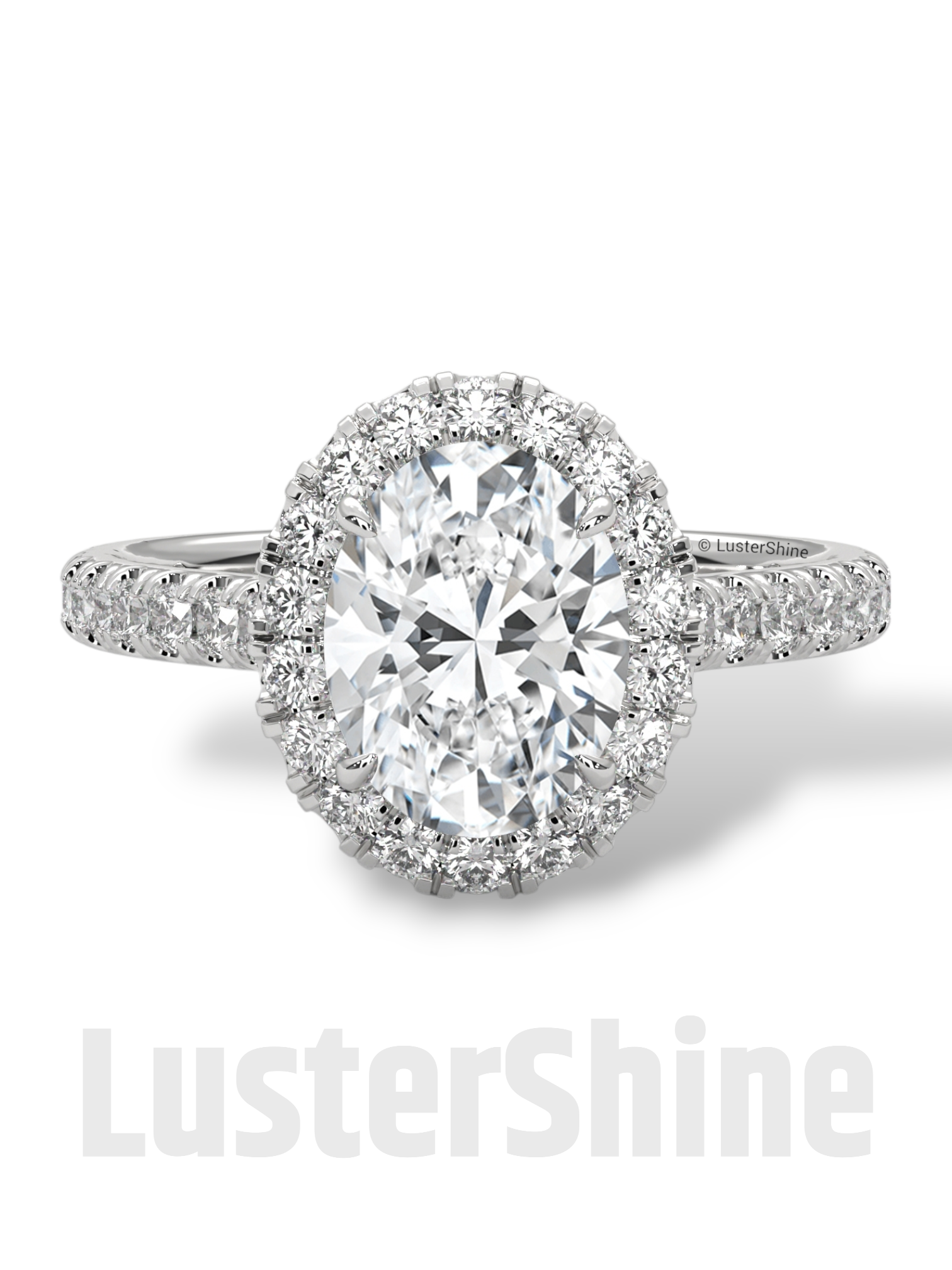 Oval Halo Diamond Engagement Ring – Pave Cathedral Setting Ring – 14K 18K Gold Vintage Ring – Custom Moissanite Sparkling Bridal Ring Gift