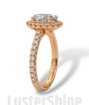 Oval Halo Diamond Engagement Ring – Pave Cathedral Setting Ring – 14K 18K Gold Vintage Ring – Custom Moissanite Sparkling Bridal Ring Gift
