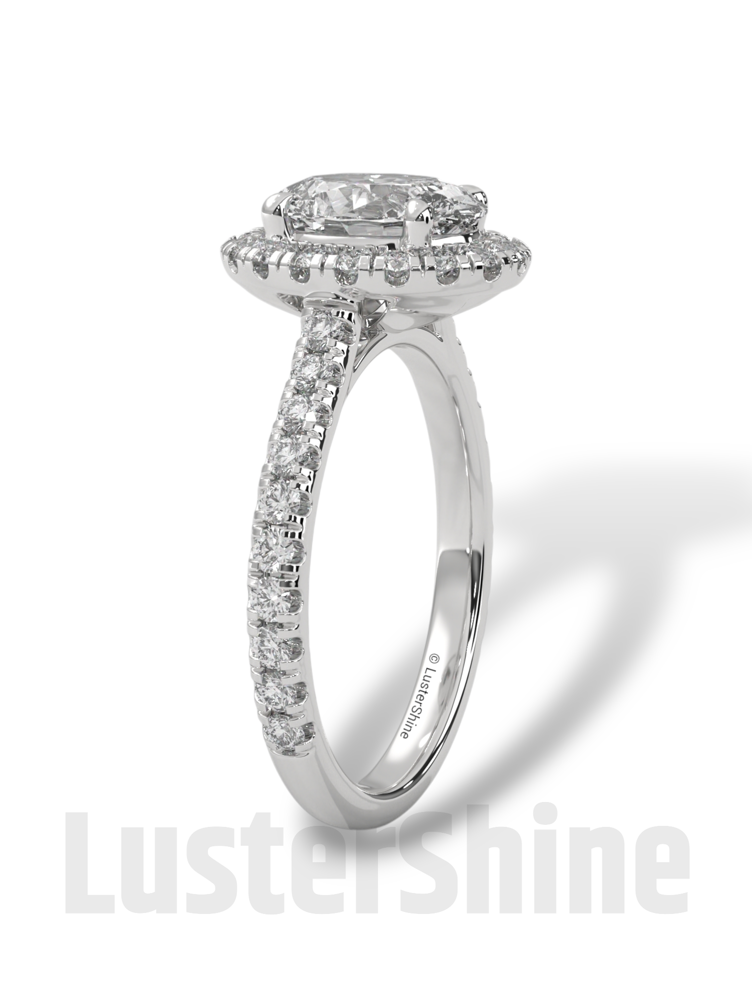 Oval Halo Diamond Engagement Ring – Pave Cathedral Setting Ring – 14K 18K Gold Vintage Ring – Custom Moissanite Sparkling Bridal Ring Gift