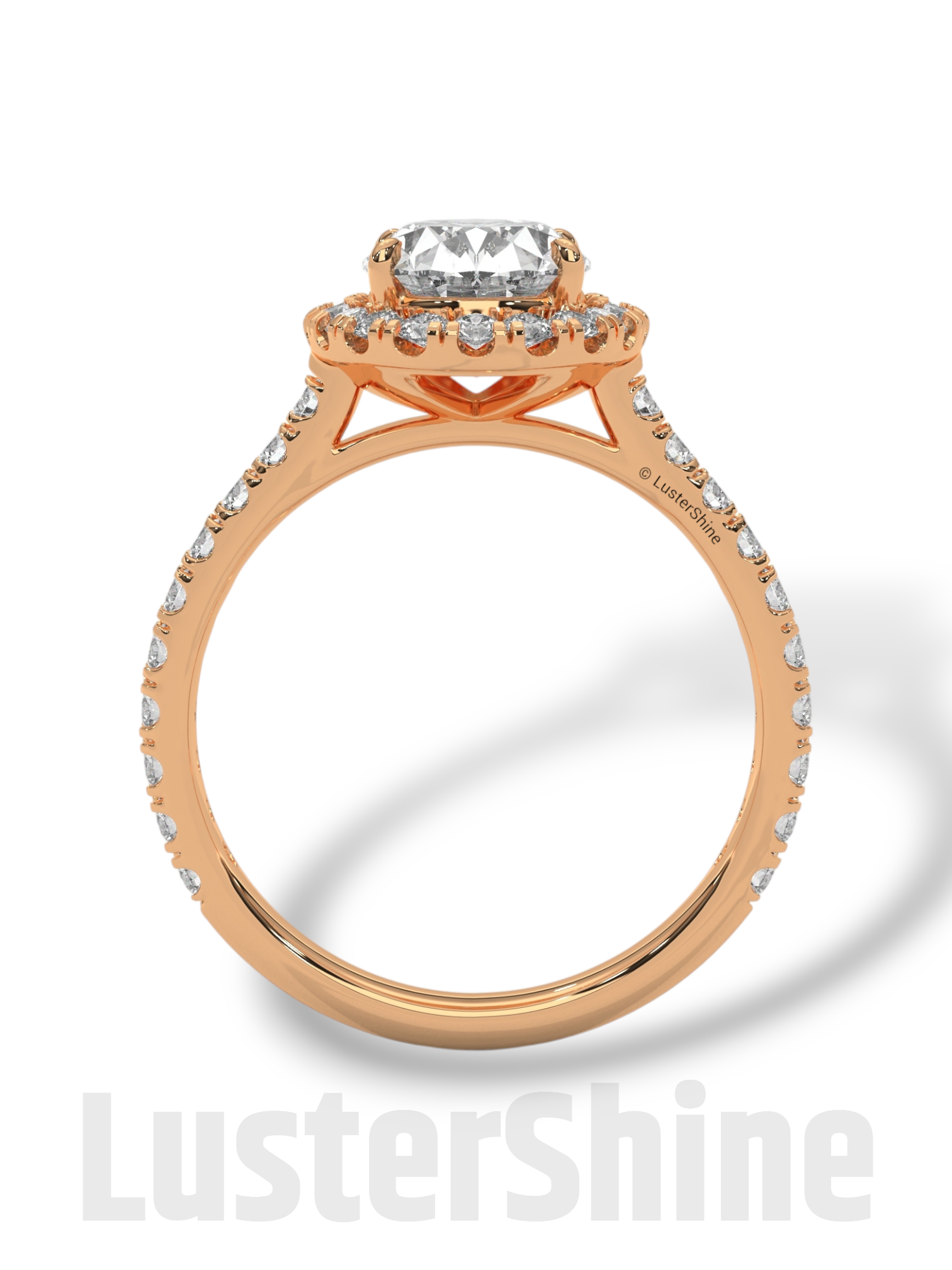 Oval Halo Diamond Engagement Ring – Pave Cathedral Setting Ring – 14K 18K Gold Vintage Ring – Custom Moissanite Sparkling Bridal Ring Gift