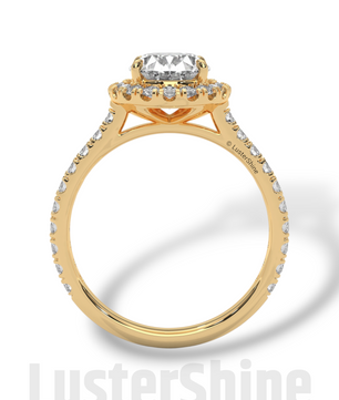 Oval Halo Diamond Engagement Ring – Pave Cathedral Setting Ring – 14K 18K Gold Vintage Ring – Custom Moissanite Sparkling Bridal Ring Gift