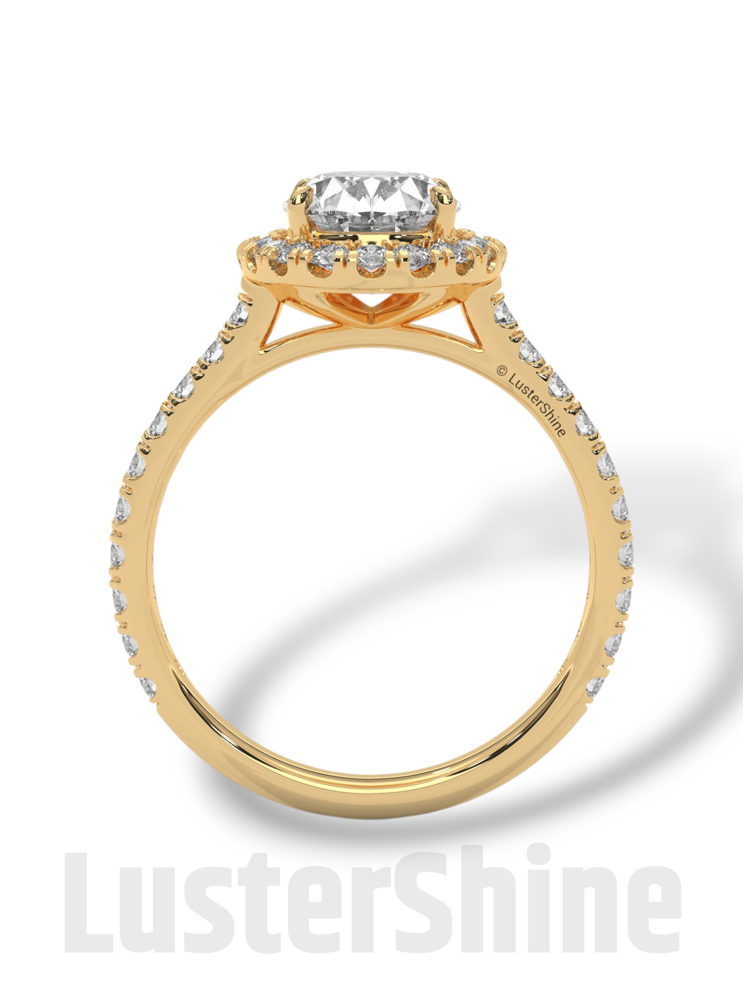 Oval Halo Diamond Engagement Ring – Pave Cathedral Setting Ring – 14K 18K Gold Vintage Ring – Custom Moissanite Sparkling Bridal Ring Gift