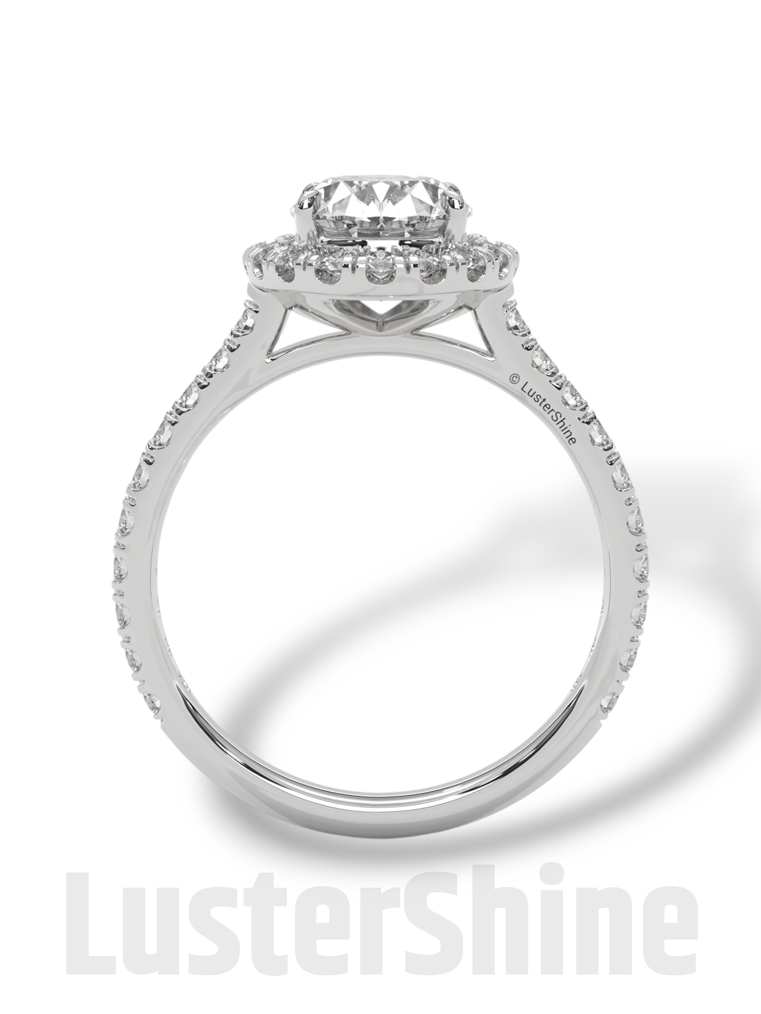 Oval Halo Diamond Engagement Ring – Pave Cathedral Setting Ring – 14K 18K Gold Vintage Ring – Custom Moissanite Sparkling Bridal Ring Gift