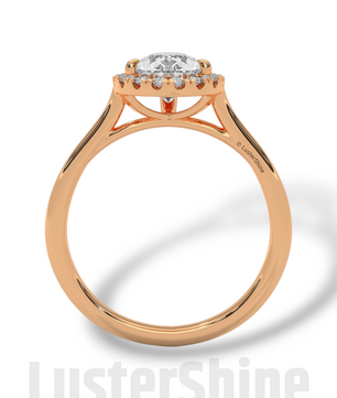 1CT Pear Shape Halo Engagement Ring – Teardrop Diamond Ring – Elegant Halo Solitaire Ring – 14K 18K Gold Ring – Pear Shaped Moissanite Ring