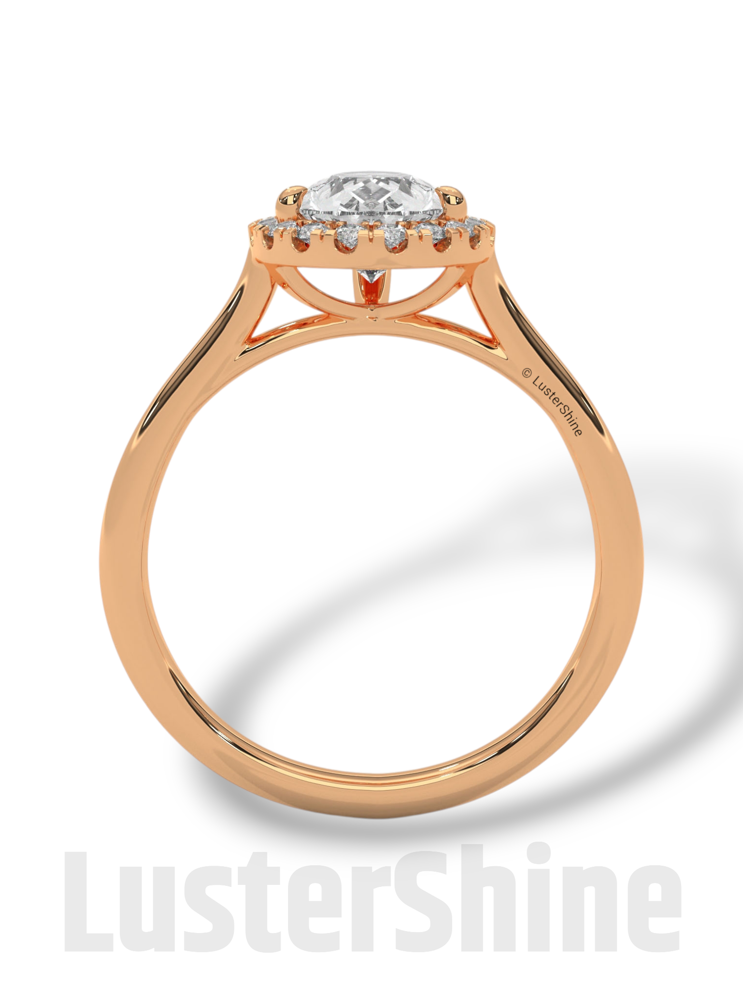 1CT Pear Shape Halo Engagement Ring – Teardrop Diamond Ring – Elegant Halo Solitaire Ring – 14K 18K Gold Ring – Pear Shaped Moissanite Ring