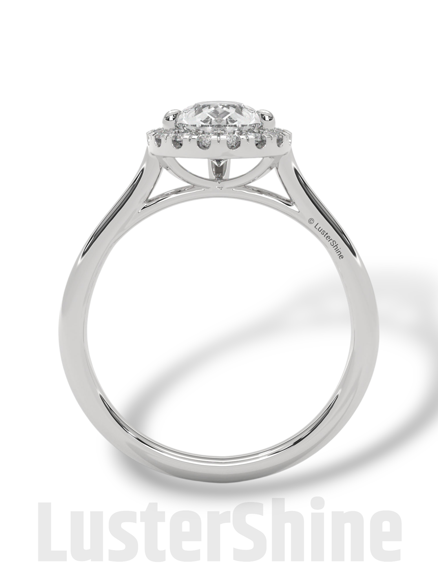 1CT Pear Shape Halo Engagement Ring – Teardrop Diamond Ring – Elegant Halo Solitaire Ring – 14K 18K Gold Ring – Pear Shaped Moissanite Ring